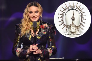 Madonna and her headpiece