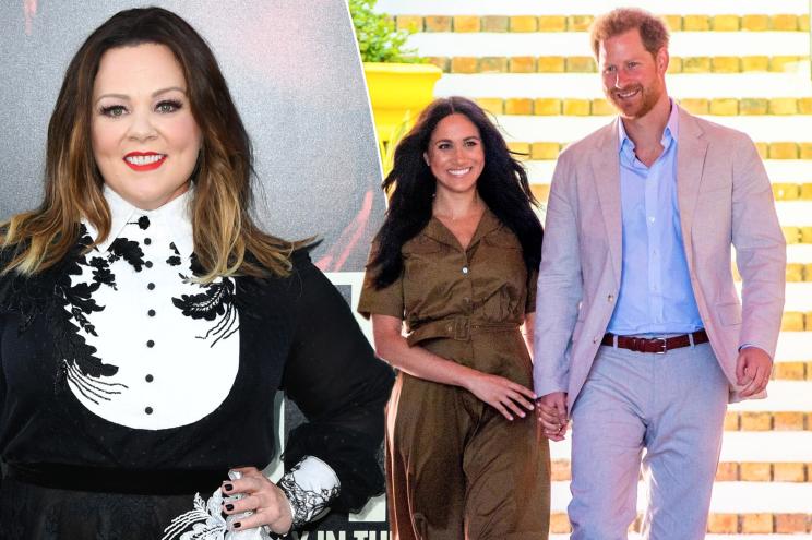 Melissa McCarthy, Prince Harry and Meghan Markle.