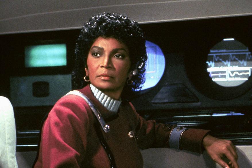 Nichelle Nichols in "Star Trek III: The Search for Spock" in 1984.