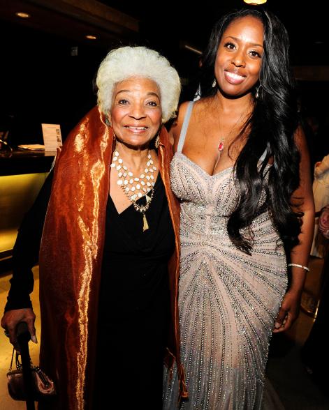 Nichelle Nichols and actress/producer Angelique Fawcette attend the Sneak Peek World Premiere of "Unbelievable!!!!! The Movie" at Mann's Chinese Theatre on Sept. 7, 2016, in Hollywood, Calif.