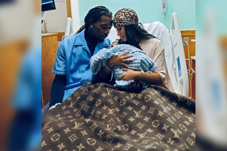 Offset, Cardi B and their newborn baby.