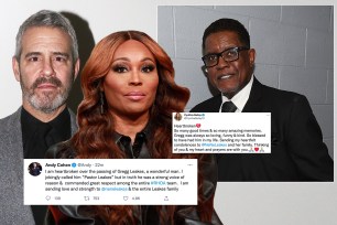 Andy Cohen, Cynthia Bailey and Gregg Leakes