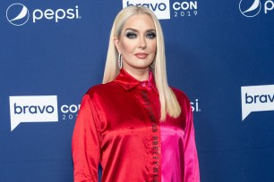 Erika Jayne poses for a photo at the "Watch What Happens Live with Andy Cohen" studio in 2019.