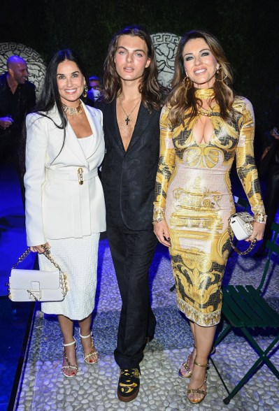 Demi Moore, Damian Hurley and Elizabeth Hurley