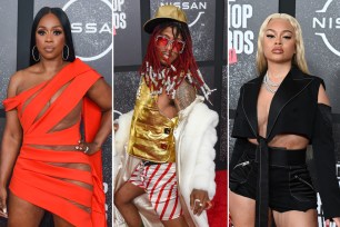 Remy Ma, Nick Cannon and Latto attend the 2021 BET Hip Hop Awards.