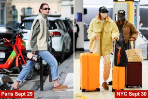 Gigi Hadid in Paris and New York