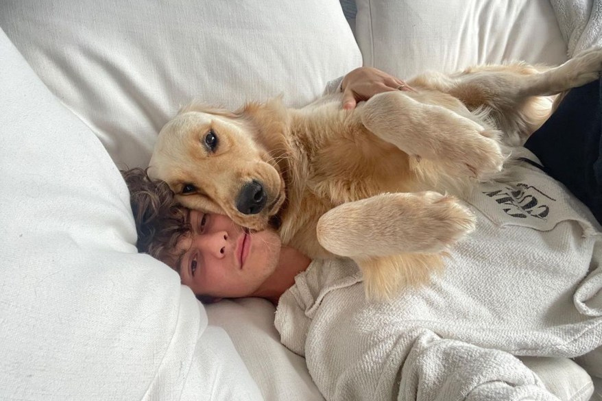 PICTURE PAW-FECT: Shawn Mendes snuggles up with his beloved dog Tarzan.