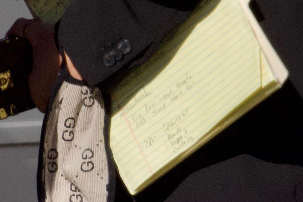 Tori Spelling's notepad
