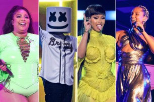 From left: Lizzo, Marshmello, Cardi B and Alicia Keys.