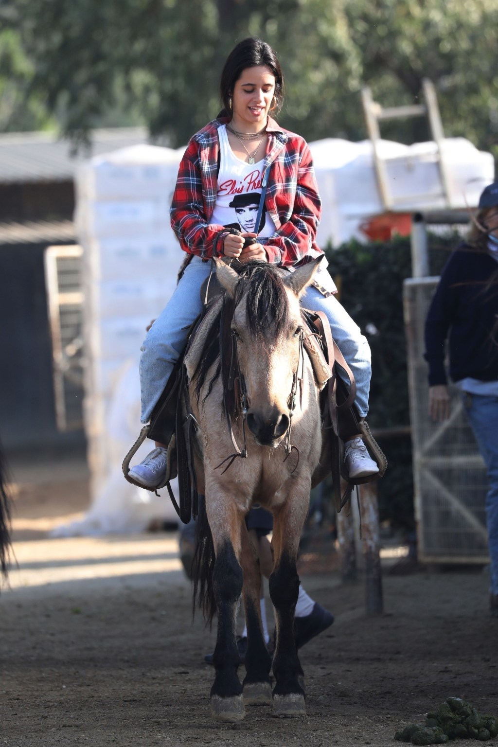 Camila Cabello on top of a horse.