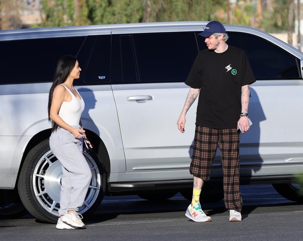 Kim Kardashian and Pete Davidson in California.