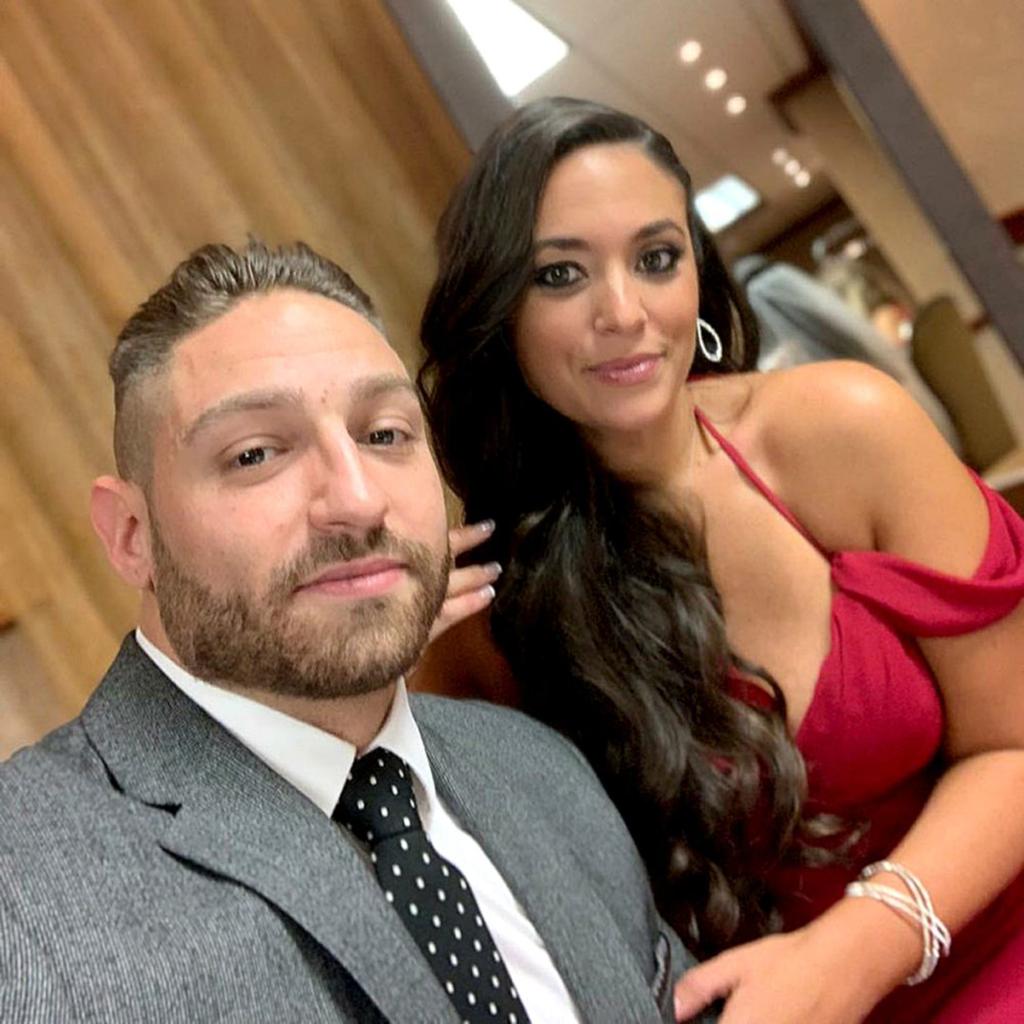 sammi giancola poses for a selfie with her ex Christian Biscardi.
