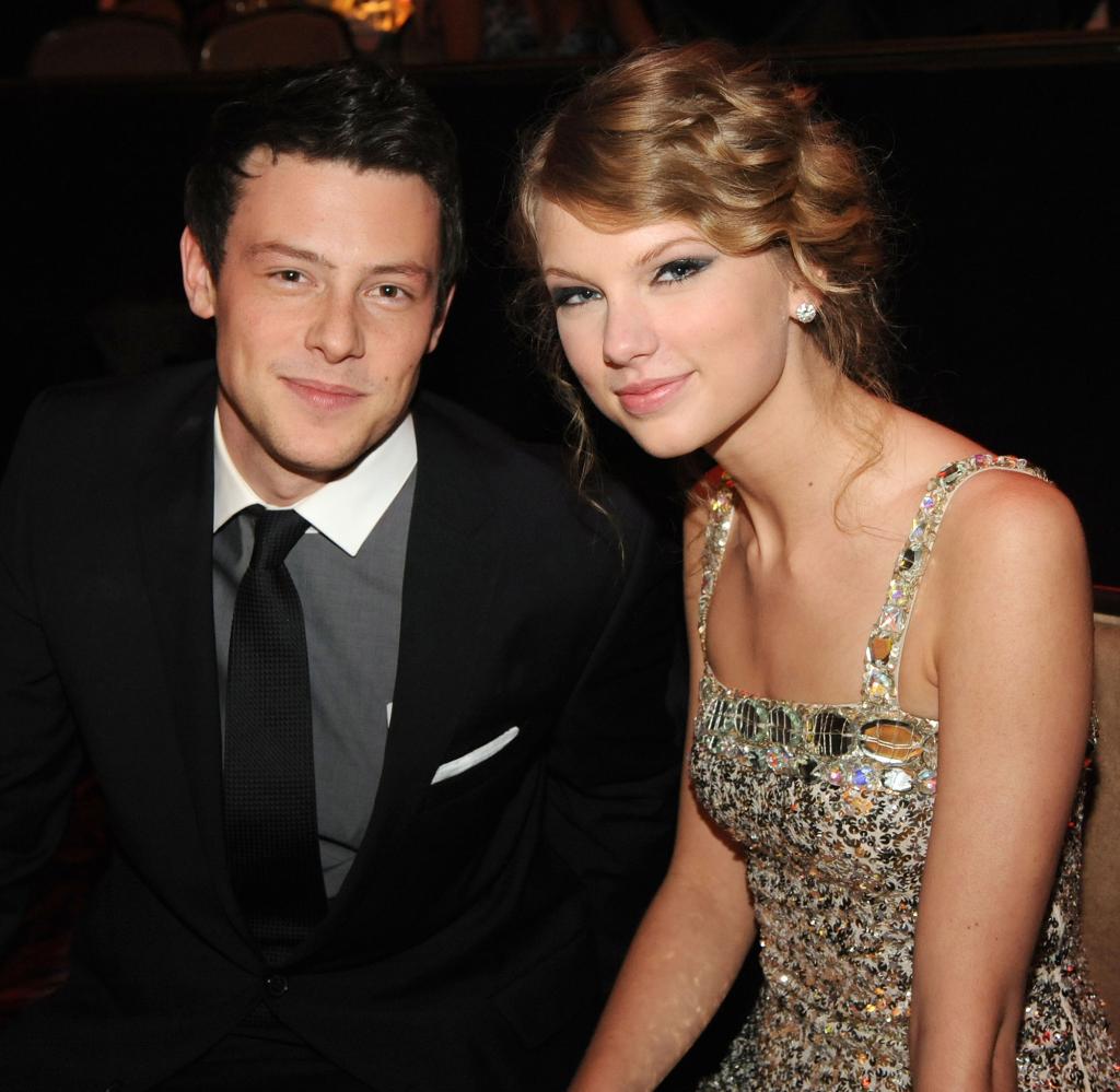 Taylor Swift and Cory Monteith backstage. 