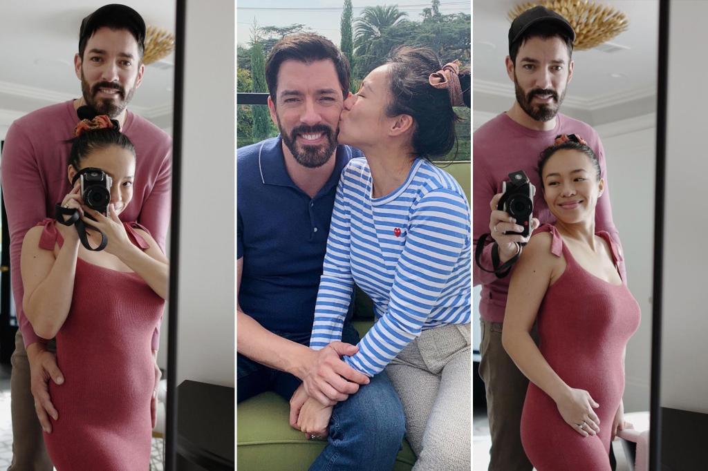 A montage of pictures of Drew Scott and Linda Phan.