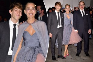 Sarah Jessica Parker with her son James and her husband Matthew Broderick.