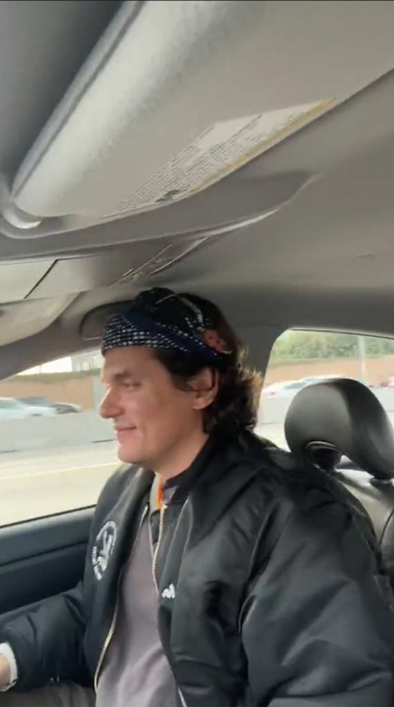 John Mayer in Bob Saget's car.