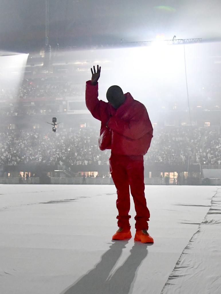 Kanye West performing in Atlanta.