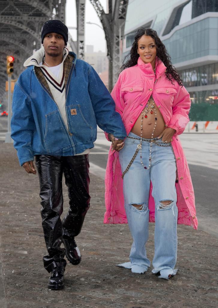 Pregnant Rihanna with A$AP Rocky