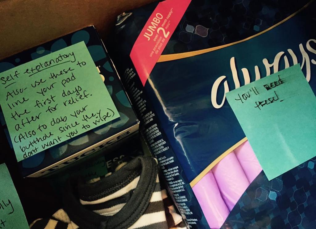 Decker put together care packages for her pregnant friends.