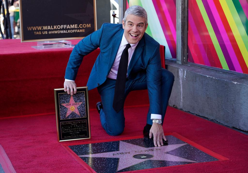 Andy Cohen at his Hollywood Walk of Fame ceremony.