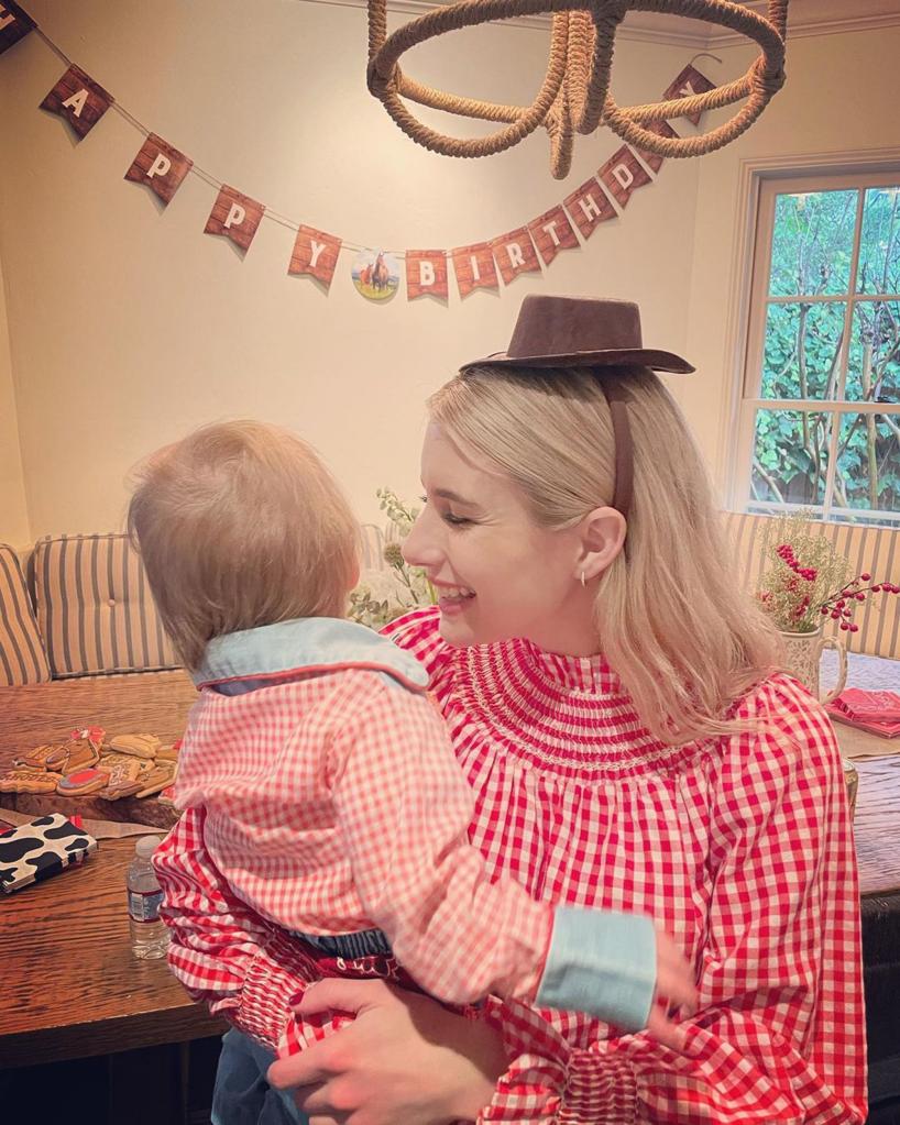 Emma Roberts and baby Rhodes