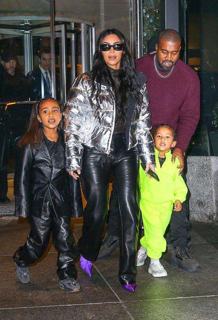 kim kardashian and kanye west with their kids