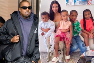 Kanye West, Kim Kardashian and their kids.