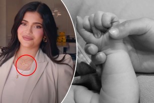 Kylie Jenner and her baby boy's hand