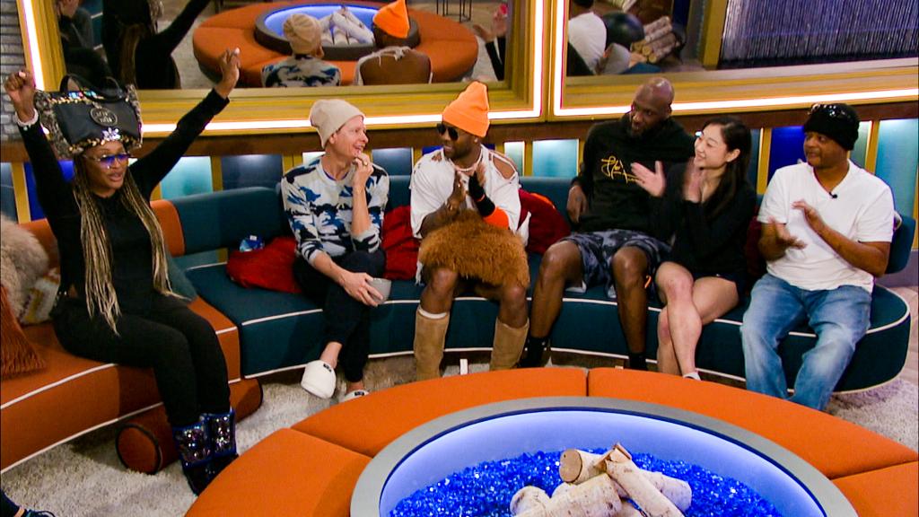 The cast of "Celebrity Big Brother" sitting on a couch