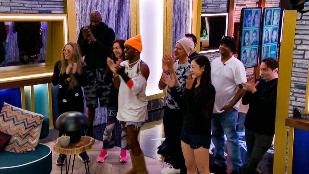 The cast of "Celebrity Big Brother" applauding