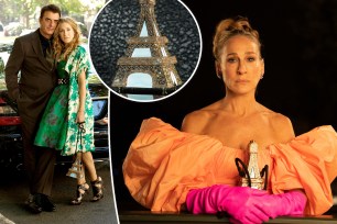 Carrie Bradshaw and her Timmy Woods Eiffel Tower bag