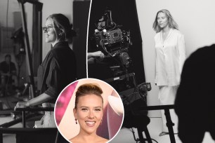 Scarlett Johansson on set of The Outset photoshoot