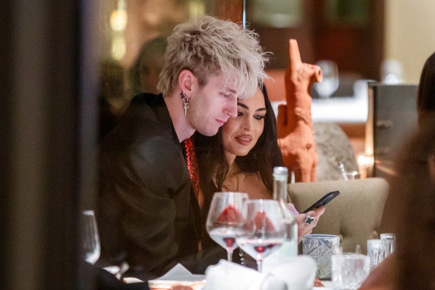 Machine Gun Kelly and fiancée Megan Fox at dinner