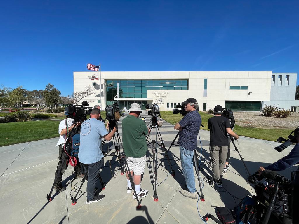 Photographers outside Ventura County Superior Court.