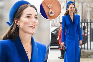 Kate Middleton in a blue dress
