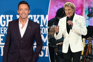 Picture of Hugh Jackman next to Barry Manilow