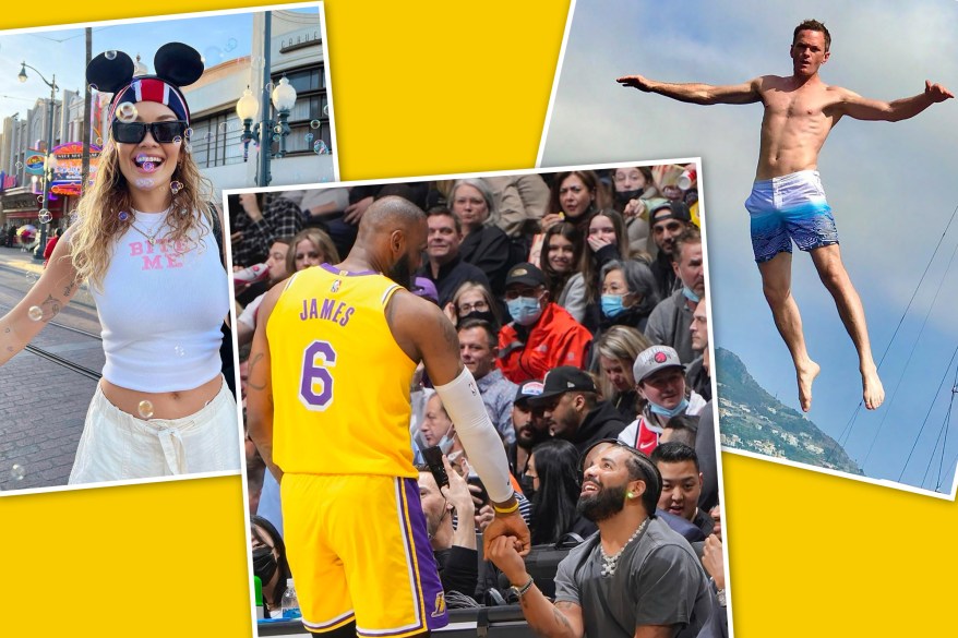 Lebron James greets Drake in Toronto, Rita Ora gets sassy in Anaheim while Neil Patrick Harris jumps into destinations unknown.