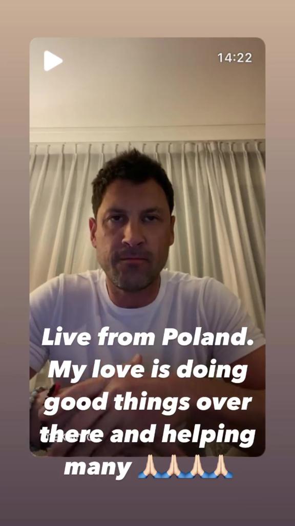 A screenshot of Maksim Chmerkovskiy talking in an Instagram video.