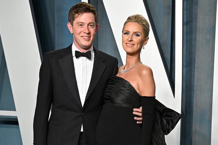 James Rothschild and Nicky Hilton at the 2022 Vanity Fair Oscar Party