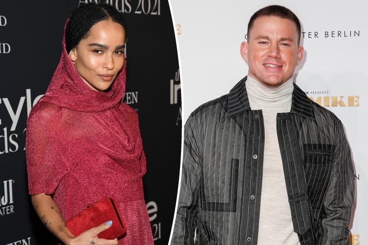 A split of Zoe Kravitz and Channing Tatum