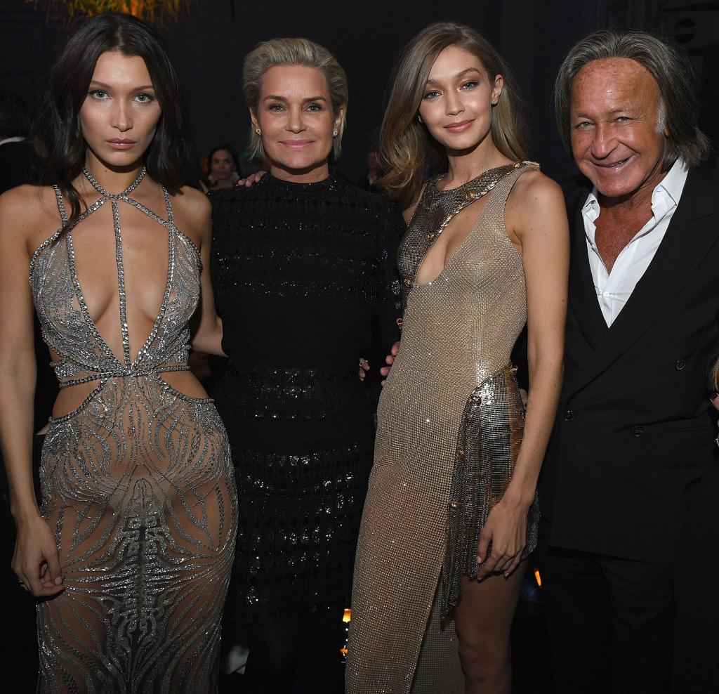 Bella Hadid, Yolanda Foster, Gigi Hadid and Mohamed Hadid attend the Victoria's Secret After Party.