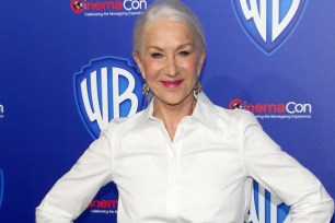 Helen Mirren in white button down