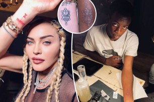 Madonna and son David getting tattoos