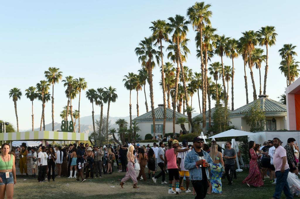 Guests lining up at the Revolve festival.