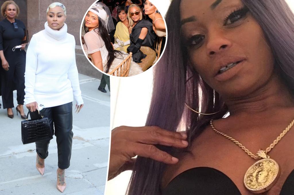 A split of Blac Chyna and Tokyo Toni with an inset of the Kardashian family.