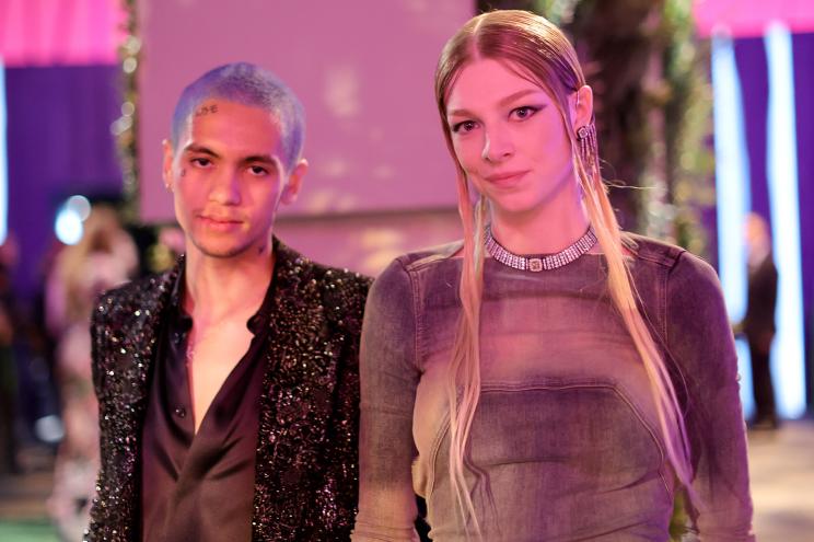 Dominic Fike and Hunter Schafer at an event.