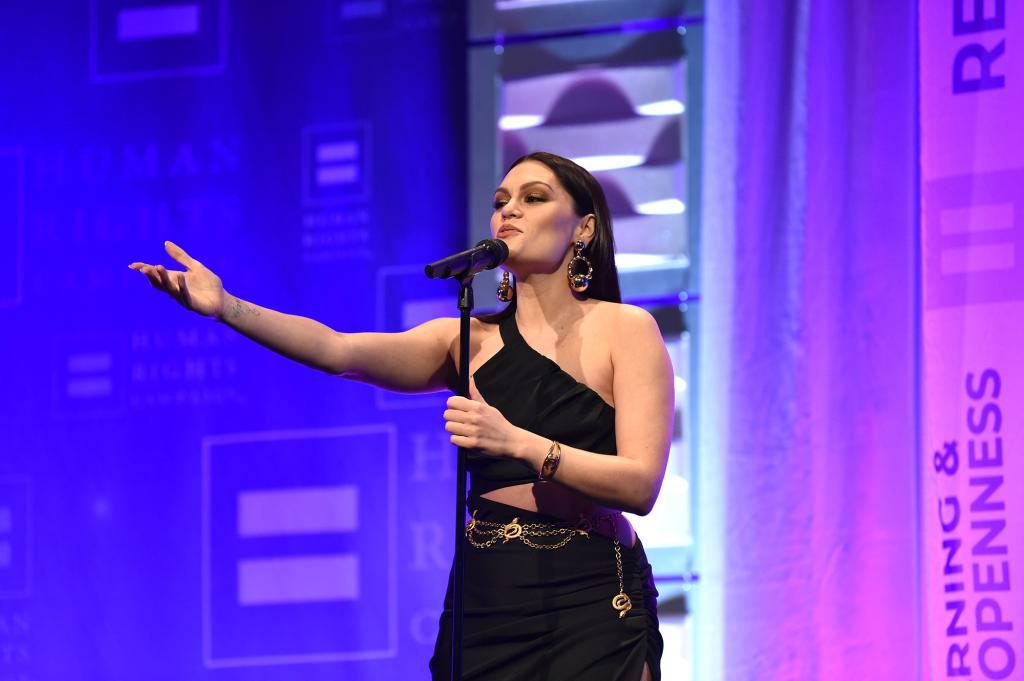 Jessie J on stage in April 2022.