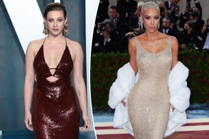 A split if Lili Reinhart and Kim Kardashian at the 2022 nMet Gala