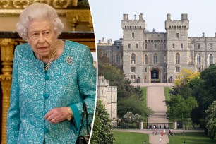 A split of Queen Elizabeth II and Windsor Castle