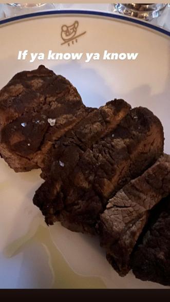 A steak in Scott Disick's hotel room.